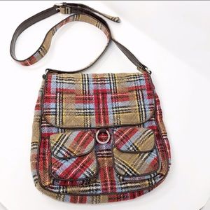 Vera Bradley wool plaid shoulder bag